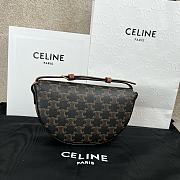 Okify Celine Besace Cuir Triomphe In Triomphe Canvas And Calfskin Tan - 5