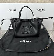 Okify Celine Small Cabas Drawstring Cuir Triomphe In Smooth Calfskin Black - 1