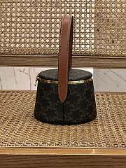 Okify Celine Nina Minaudiere In Lambskin With Triomphe Canvas Print And Calfskin Tan - 6