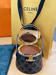 Okify Celine Nina Minaudiere In Lambskin With Triomphe Canvas Print And Calfskin Tan - 1