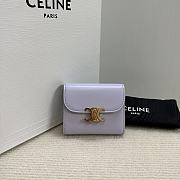 Okify Celine Small Wallet Triomphe In Shiny Calfskin Light Lilac - 1