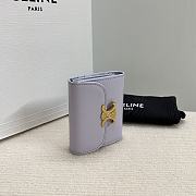 Okify Celine Small Wallet Triomphe In Shiny Calfskin Light Lilac - 2