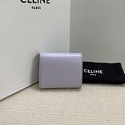 Okify Celine Small Wallet Triomphe In Shiny Calfskin Light Lilac - 4