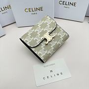 Okify Celine Small Wallet Triomphe In Triomphe Canvas Greige - 2