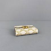 Okify Celine Small Wallet Triomphe In Triomphe Canvas White/Tan - 6