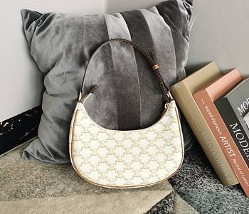 Okify Celine Ava Bag In Triomphe Canvas And Calfskin White