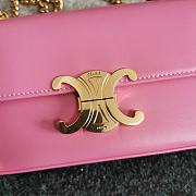 Okify Celine Chain Shoulder Bag Claude In Shiny Calfskin Pink - 6
