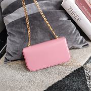 Okify Celine Chain Shoulder Bag Claude In Shiny Calfskin Pink - 3