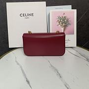 Okify Celine Chain Shoulder Bag Claude In Shiny Calfskin Red - 5