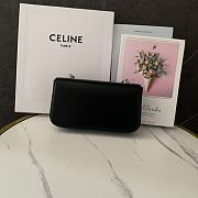Okify Celine Chain Shoulder Bag Claude In Shiny Calfskin Black Silver Hardware - 4