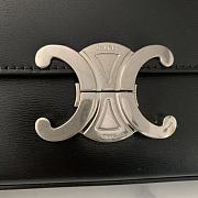 Okify Celine Chain Shoulder Bag Claude In Shiny Calfskin Black Silver Hardware - 2