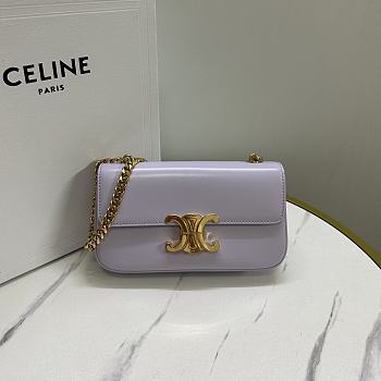 Okify Celine Chain Shoulder Bag Claude In Shiny Calfskin Purple