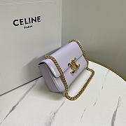 Okify Celine Chain Shoulder Bag Claude In Shiny Calfskin Purple - 5
