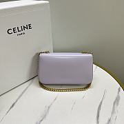 Okify Celine Chain Shoulder Bag Claude In Shiny Calfskin Purple - 4