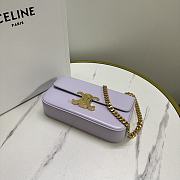 Okify Celine Chain Shoulder Bag Claude In Shiny Calfskin Purple - 3