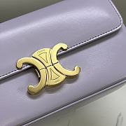 Okify Celine Chain Shoulder Bag Claude In Shiny Calfskin Purple - 2