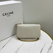 Okify Celine Chain Shoulder Bag Claude In Shiny Calfskin White - 4
