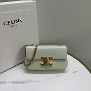 Okify Celine Chain Shoulder Bag Claude In Shiny Calfskin Green - 1