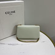Okify Celine Chain Shoulder Bag Claude In Shiny Calfskin Green - 4
