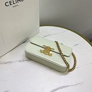 Okify Celine Chain Shoulder Bag Claude In Shiny Calfskin Green - 2