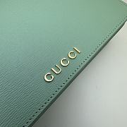 Okify Gucci Chain Wallet With Gucci Script Pale Green Leather  - 5