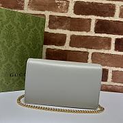Okify Gucci Chain Wallet With Gucci Script Gray Leather - 4