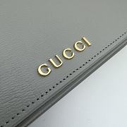 Okify Gucci Chain Wallet With Gucci Script Gray Leather - 3