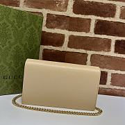 Okify Gucci Chain Wallet With Gucci Script Beige Leather - 4