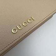 Okify Gucci Chain Wallet With Gucci Script Beige Leather - 3