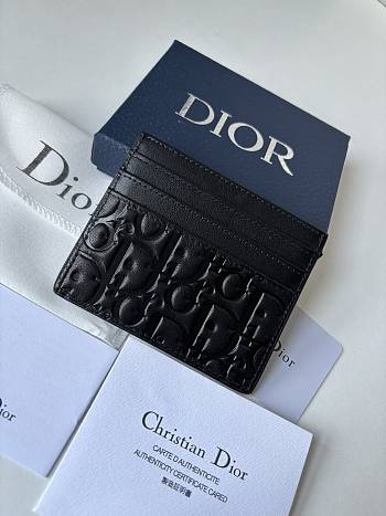 Okify Dior Card Holder Black Dior Gravity Leather 
