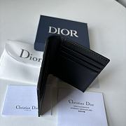 Okify Dior Bi-Fold Card Holder Black Dior Gravity Leather - 6