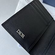 Okify Dior Bi-Fold Card Holder Black Dior Gravity Leather - 4