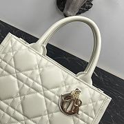 Okify Small Dior Book Tote White Macrocannage Calfskin - 5