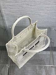 Okify Small Dior Book Tote White D-Lace Butterfly Embroidery With 3d Macrame Effect - 3