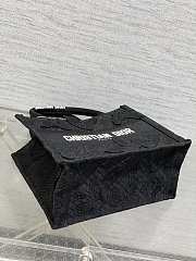 Okify Small Dior Book Tote Black D-Lace Butterfly Embroidery With 3d Macrame Effect - 3
