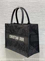 Okify Medium Dior Book Tote Black D-Lace Butterfly Embroidery With 3d Macrame Effect - 6