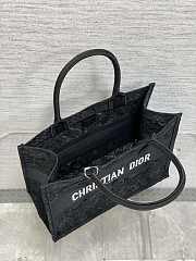 Okify Medium Dior Book Tote Black D-Lace Butterfly Embroidery With 3d Macrame Effect - 4