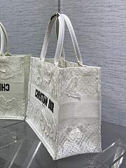 Okify Medium Dior Book Tote White D-Lace Butterfly Embroidery With 3d Macrame Effect - 3