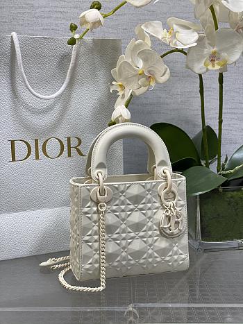 Okify Mini Lady Dior Bag Latte Cannage Calfskin with Diamond Motif