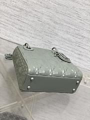 Okify Mini Lady Dior Bag Gray Cannage Calfskin with Diamond Motif - 6