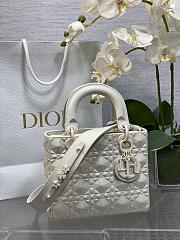 Okify Small Lady Dior My ABC Dior Bag Latte Cannage Calfskin With Diamond Motif - 1
