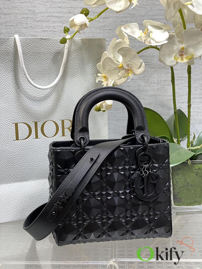 Okify Small Lady Dior My ABC Dior Bag Black Cannage Calfskin With Diamond Motif - 1