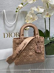 Okify Small Lady Dior My ABC Dior Bag Nude Cannage Calfskin With Diamond Motif - 1