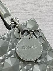 Okify Small Lady Dior My ABC Dior Bag Gray Cannage Calfskin With Diamond Motif - 5