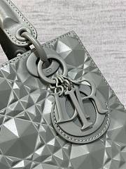 Okify Small Lady Dior My ABC Dior Bag Gray Cannage Calfskin With Diamond Motif - 2