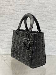 Okify Medium Lady Dior My ABC Dior Bag Black Cannage Calfskin With Diamond Motif - 4