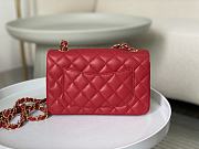 Okify CC Classic Flap Bag 20 Lambskin Red In Gold Hardware - 4
