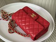 Okify CC Classic Flap Bag 20 Lambskin Red In Gold Hardware - 2