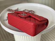 Okify CC Classic Flap Bag 20 Lambskin Red In Silver Hardware - 6