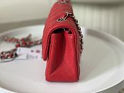 Okify CC Classic Flap Bag 20 Lambskin Red In Silver Hardware - 4